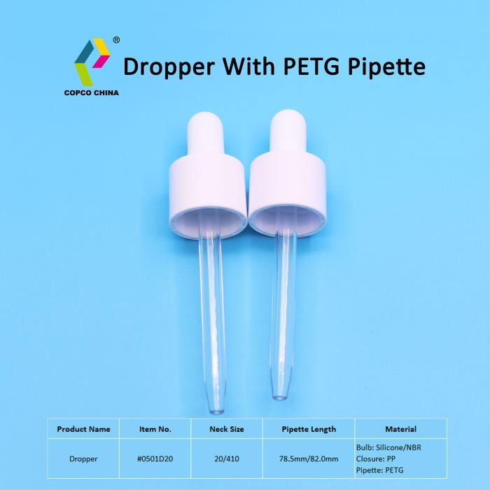 PETG pipettes for cosmetic formulations